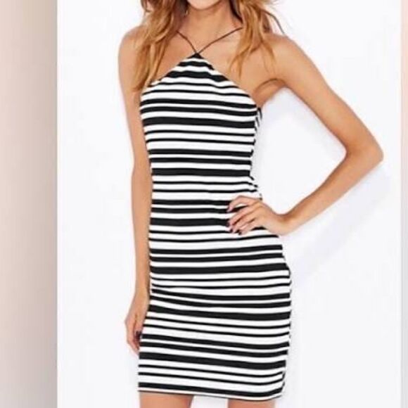 Topshop Striped Sleeveless Mini Dress. Size 12. - Picture 1 of 8